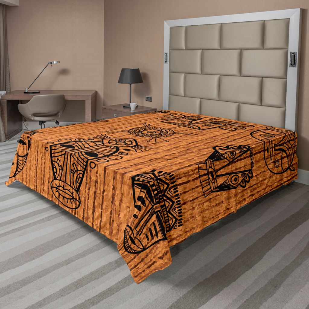 ABAKUHAUS afrikanisch Bettlaken, Ritual Und Zeremonial Native Tribal Cultural Masken Spirituellen Kunstdruck, weiches bequemes oberes Bettlaken fü...
