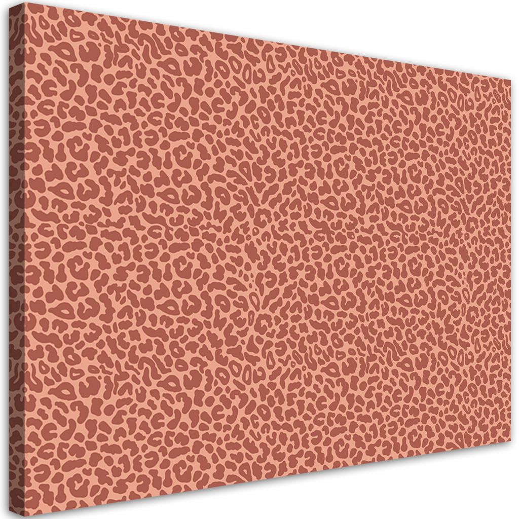 Leinwandbild Leopard mit geflecktem Fellmuster 60x40 Feeby Rot bild für die wand bereit zum aufhängen