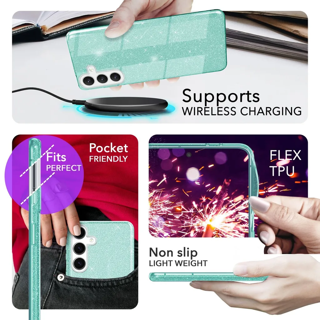 Luce e Protezione: NALIA Glitter Case per Samsung Galaxy S24 Plus - 6