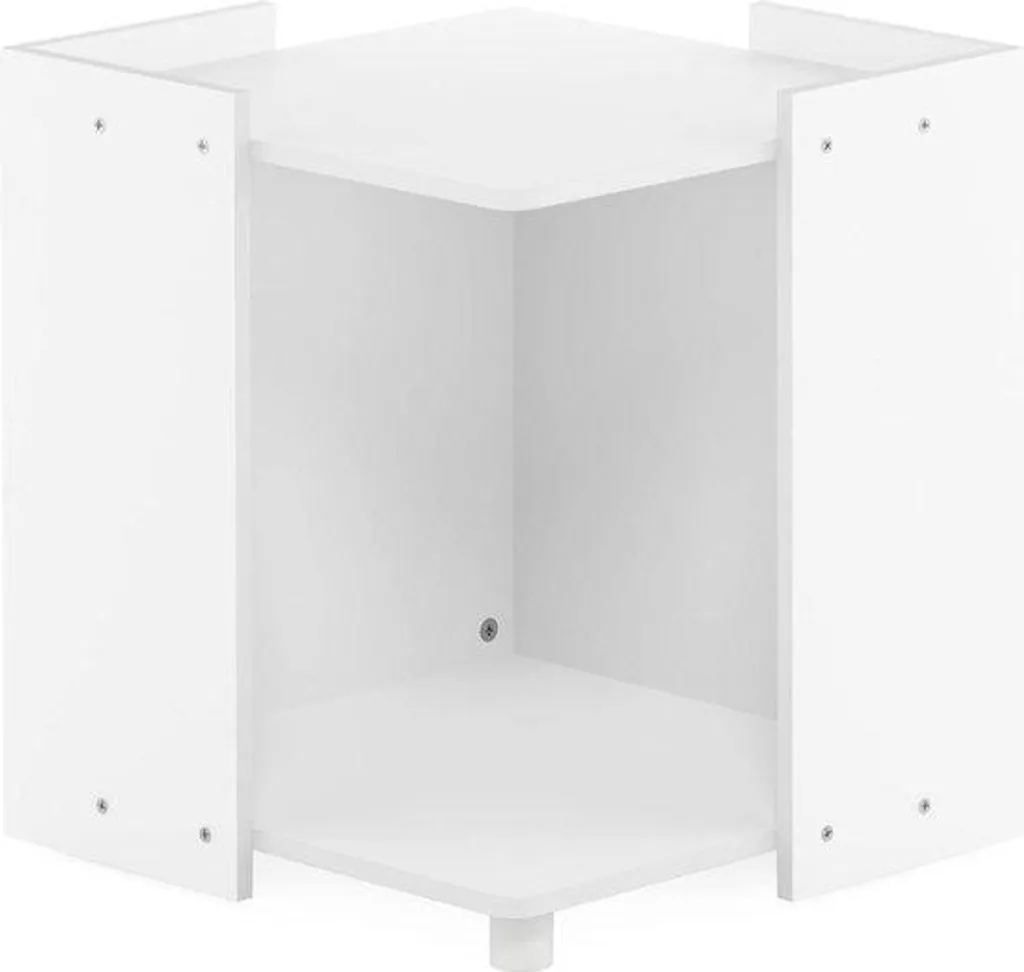 Grande litière blanche pour chat au design cubique moderne - 55cm