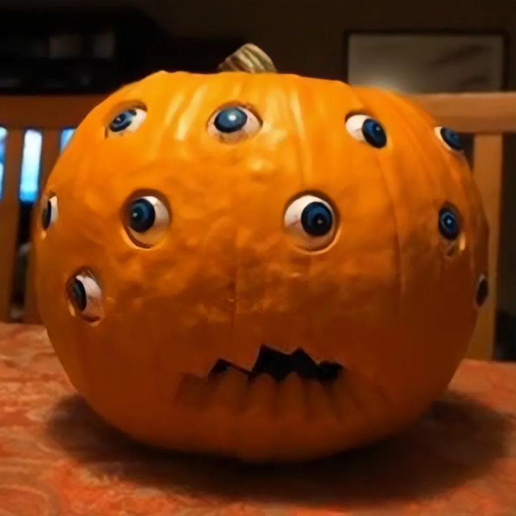 Citrouille effrayante d'Halloween pour centre de table et déco de soirée - 4