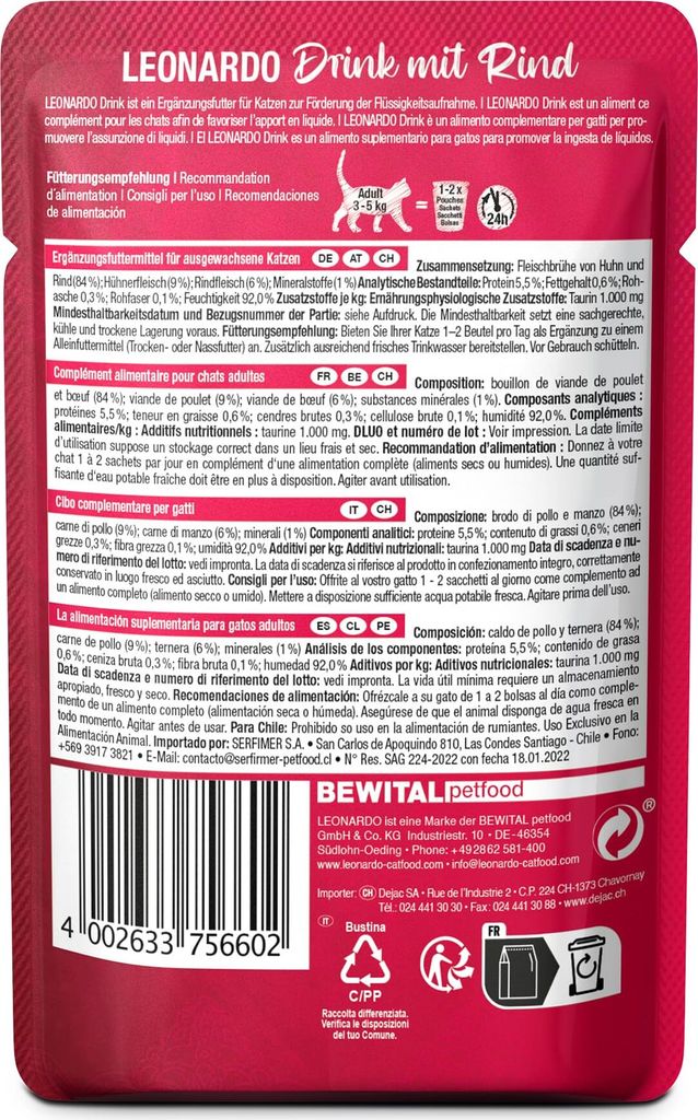 Leonardo Drink Beef [20x40g Multipack Sorte Rind] Produktbild 5