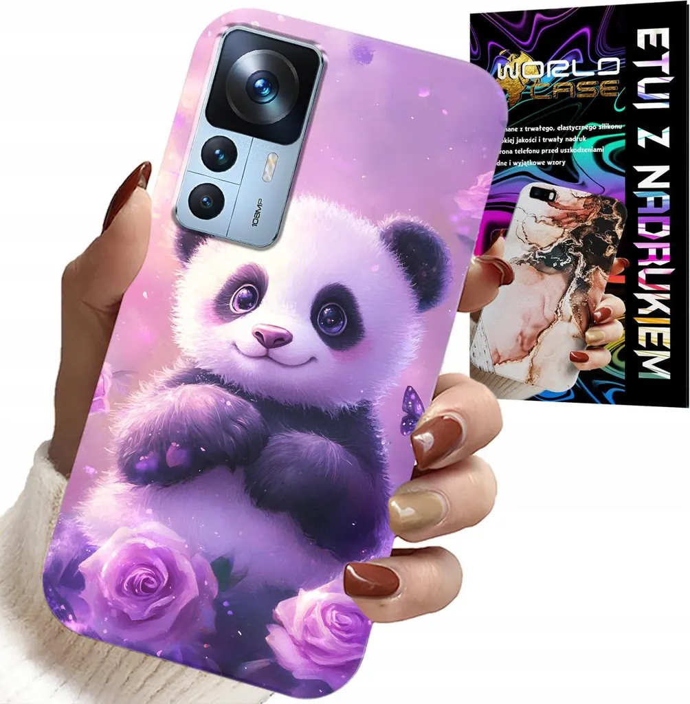 Custodia Xiaomi 12T / 12T Pro Sweet Panda per Bambini + Vetro Temperato