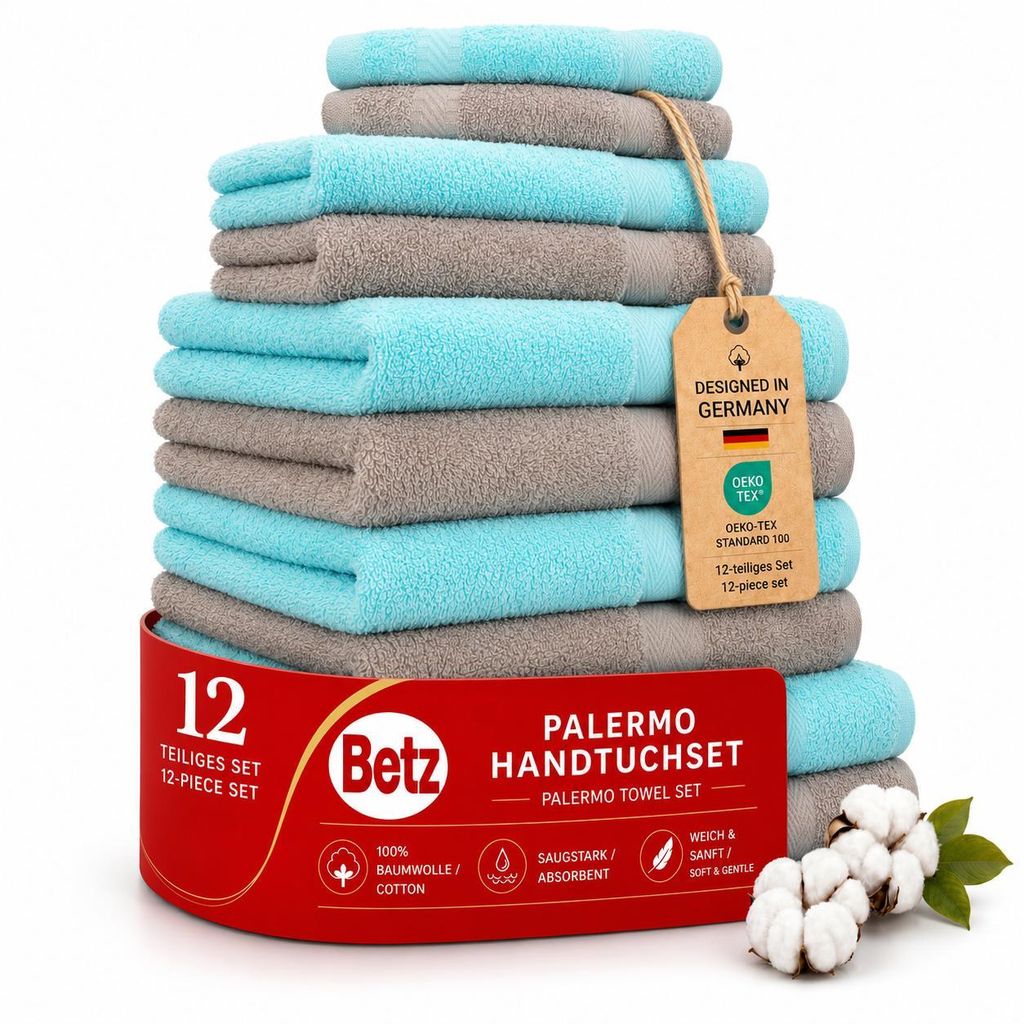 Betz 12-TLG. Handtuch-Set Palermo 100% Baumwolle 2 Produktbild 
