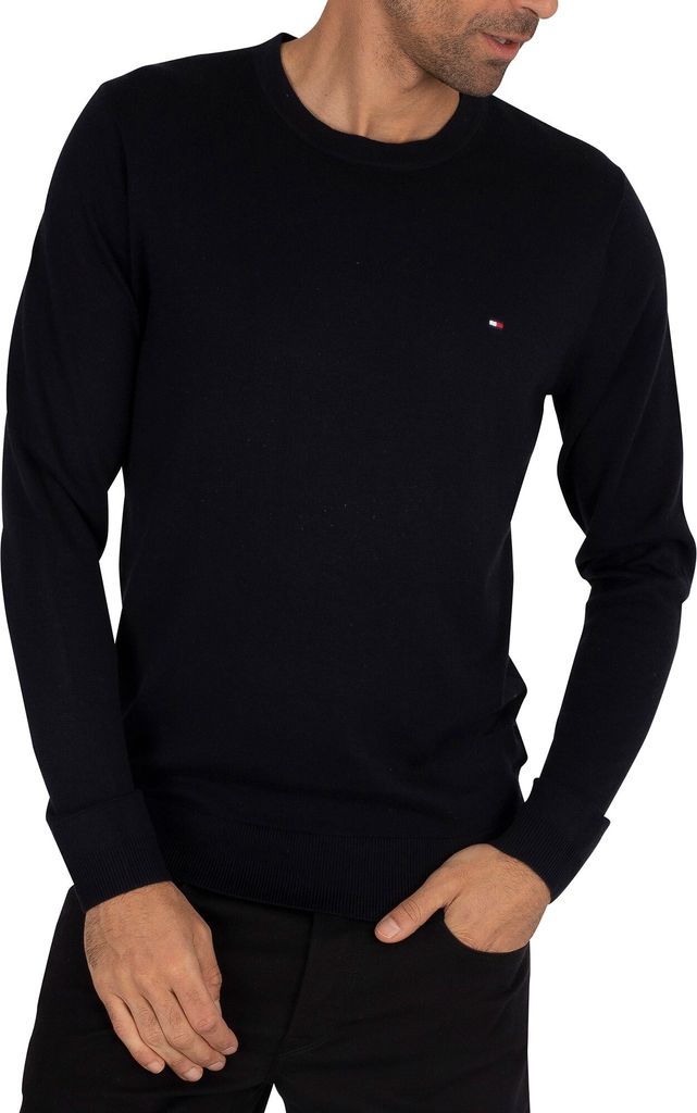 Tommy Hilfiger Herren Baumwolle-Silk Check Knit, Blau XL Produktbild 