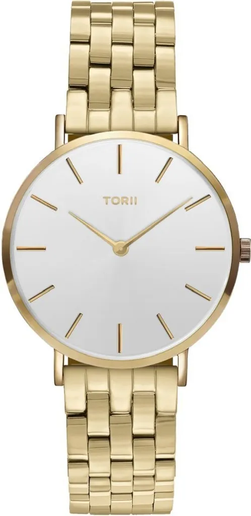 Montre en acier doré femme TORII, montre de mode étanche quartz