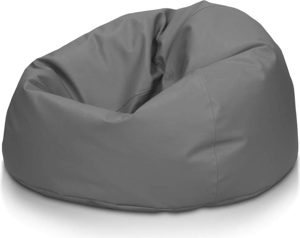 Ecopuf Sakwa, Sitzkissen Sessel Bean Bag, Sitzsack Kunstleder, Grau E15, L