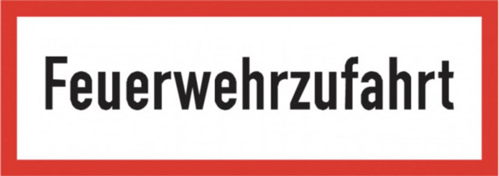 Schild Feuerwehrzufahrt Kunstoff