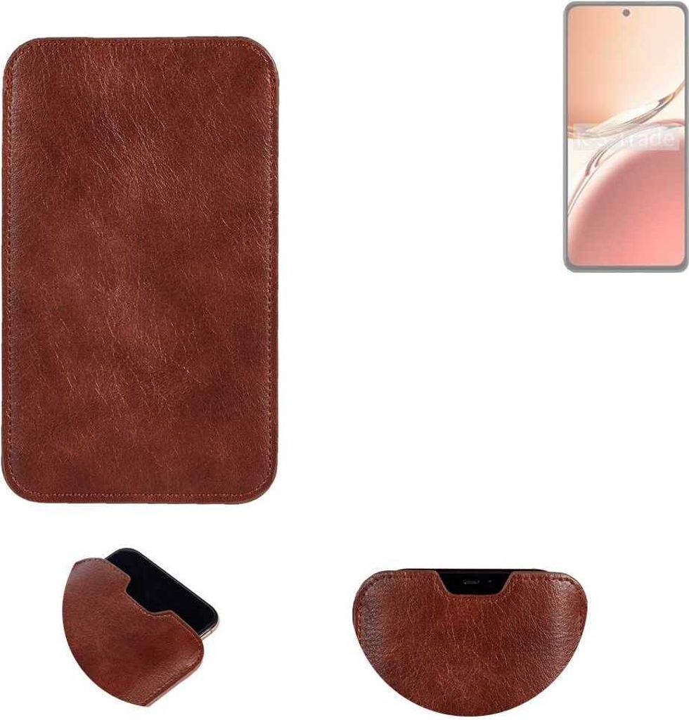 K-S-Trade Schutzhülle Handyhülle kompatibel mit Oppo Reno12 F 4G Handytasche Kunstleder Sleeve in braun