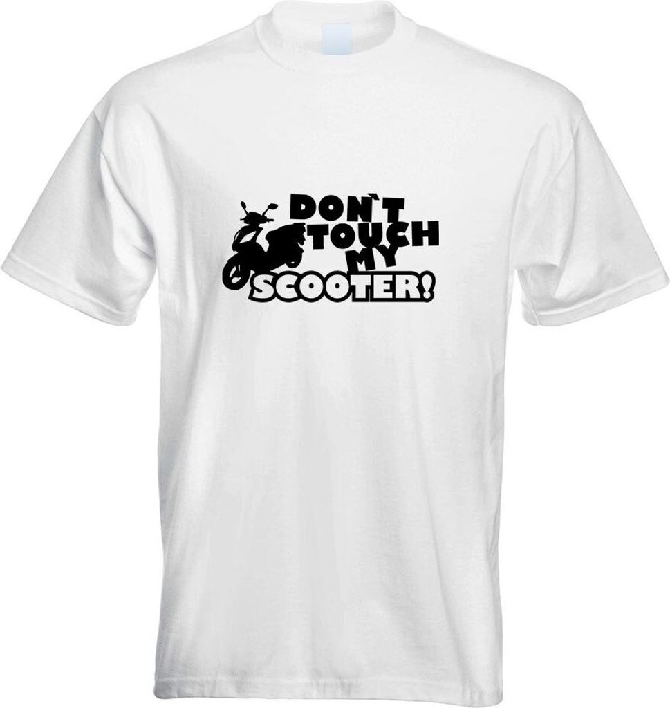 Kiwistar - T-Shirt - Weiss - Dont Touch Scooter Design 3 Motiv Bedruckt Funshirt Design Print - mit Motiv Bedruckt - Funshirt Design - Sport - Frei...