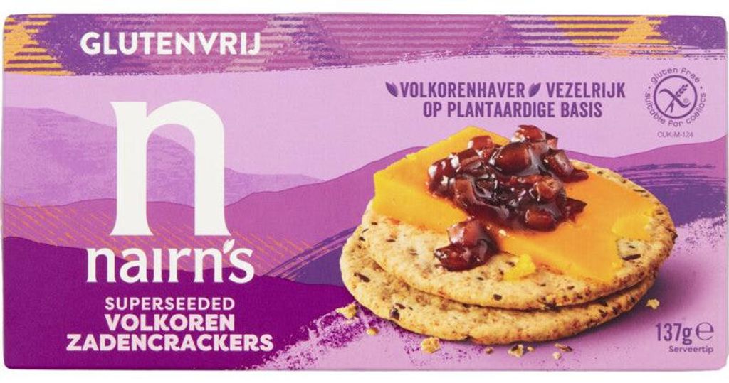 Nairn's Volkoren Zaadcrackers, glutenvrij, 137g – Productafbeelding 