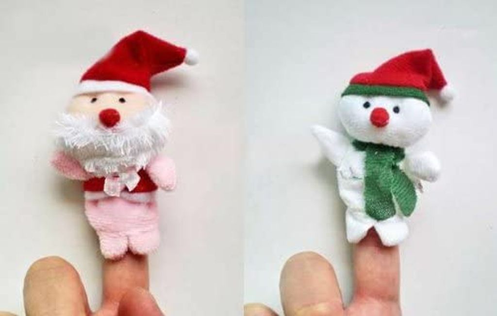 5 Stück Weihnachten Cartoon Fingerpuppen Spielzeug niedliche Kinder Handpuppen für Eltern Geschichtenerzähl-Requisiten Nanga Bawa Weihnachts-Fingerpuppen