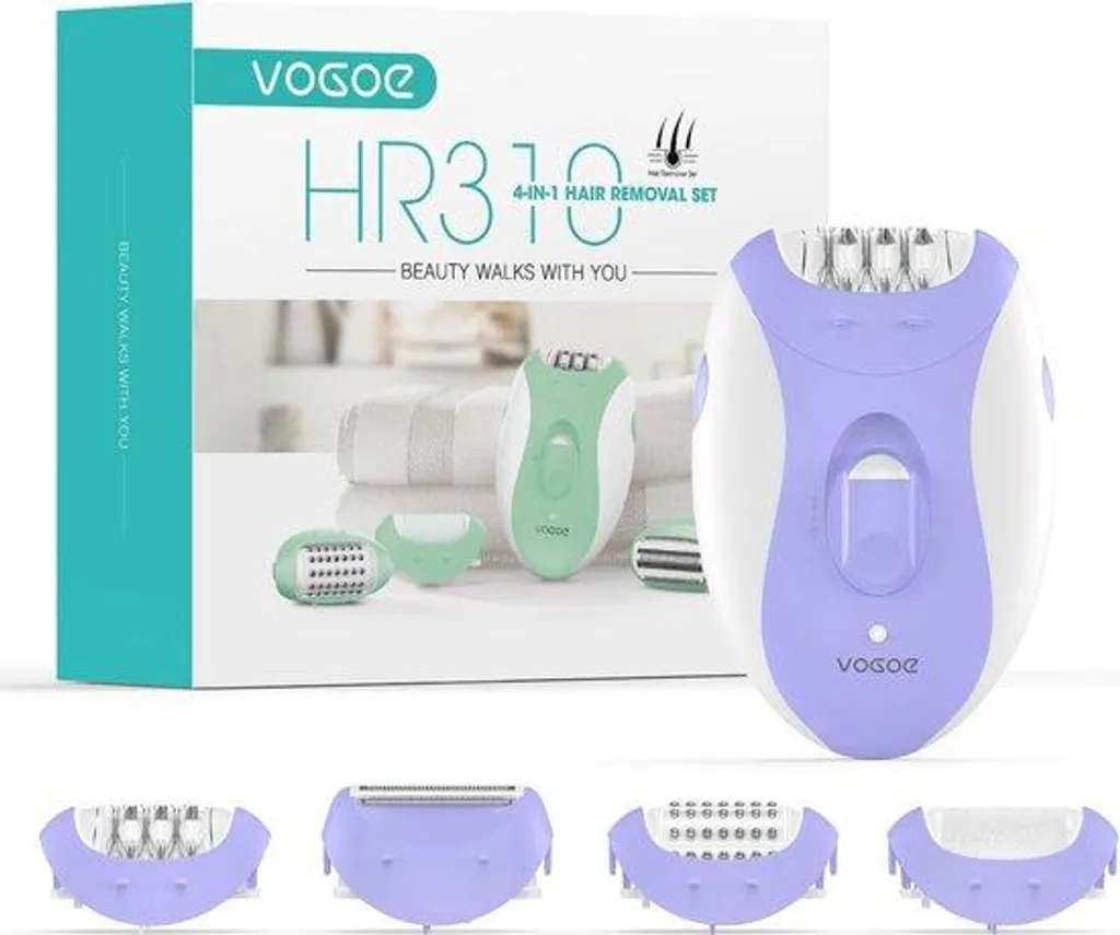 Rasoir électrique femme 4 en 1 - Épilateur rechargeable visage et bras