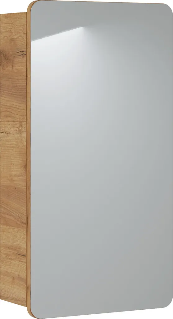 Armoire de salle de bain avec miroir 1 porte 40 cm en stratifié gris