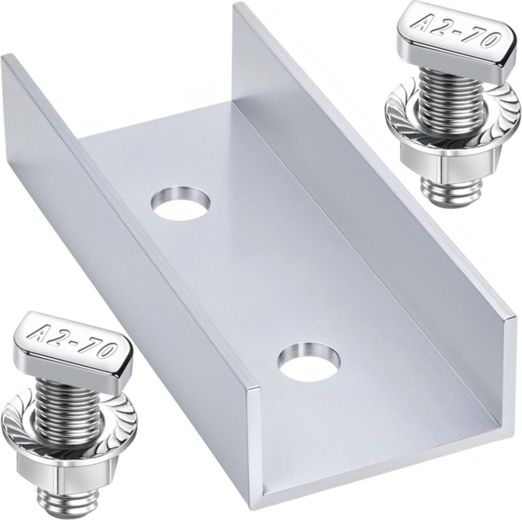 2x Längsverbinder Solar Montageschiene Set Hammerkopf 17,3