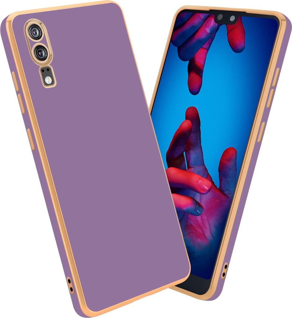 Cadorabo Schutzhülle für Huawei P20 Hülle in Lila Handyhülle TPU Silikon Kameraschutz Etui Case