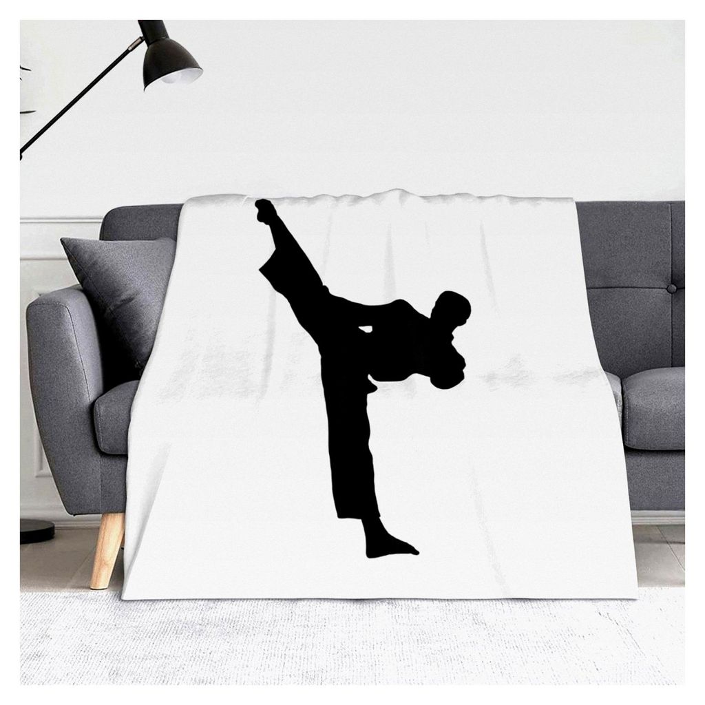 Taekwondo Martial Arts bedruckte weiche Handtuchdecke, Überwurfdecke, leichte Plüschdecke