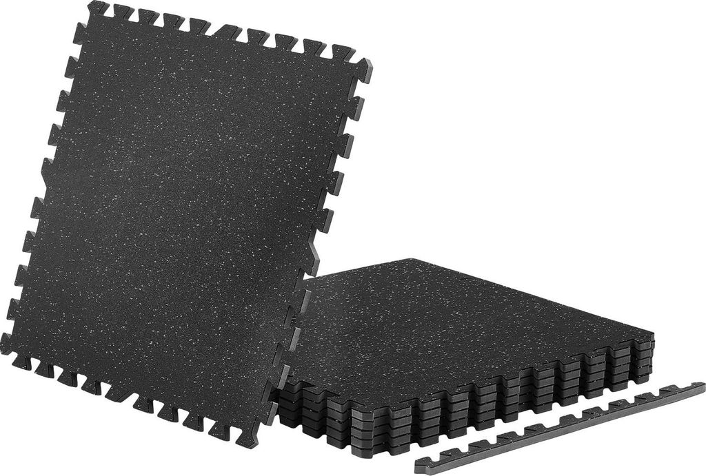 SucceBuy 6 x Puzzlematte Bodenschutzmatte 610 x 610 x 14 mm, Hochdichte EVA-Schaumstoffmatte, Ineinandergreifende Fitnessmatte Gymnastikmatte Sport...