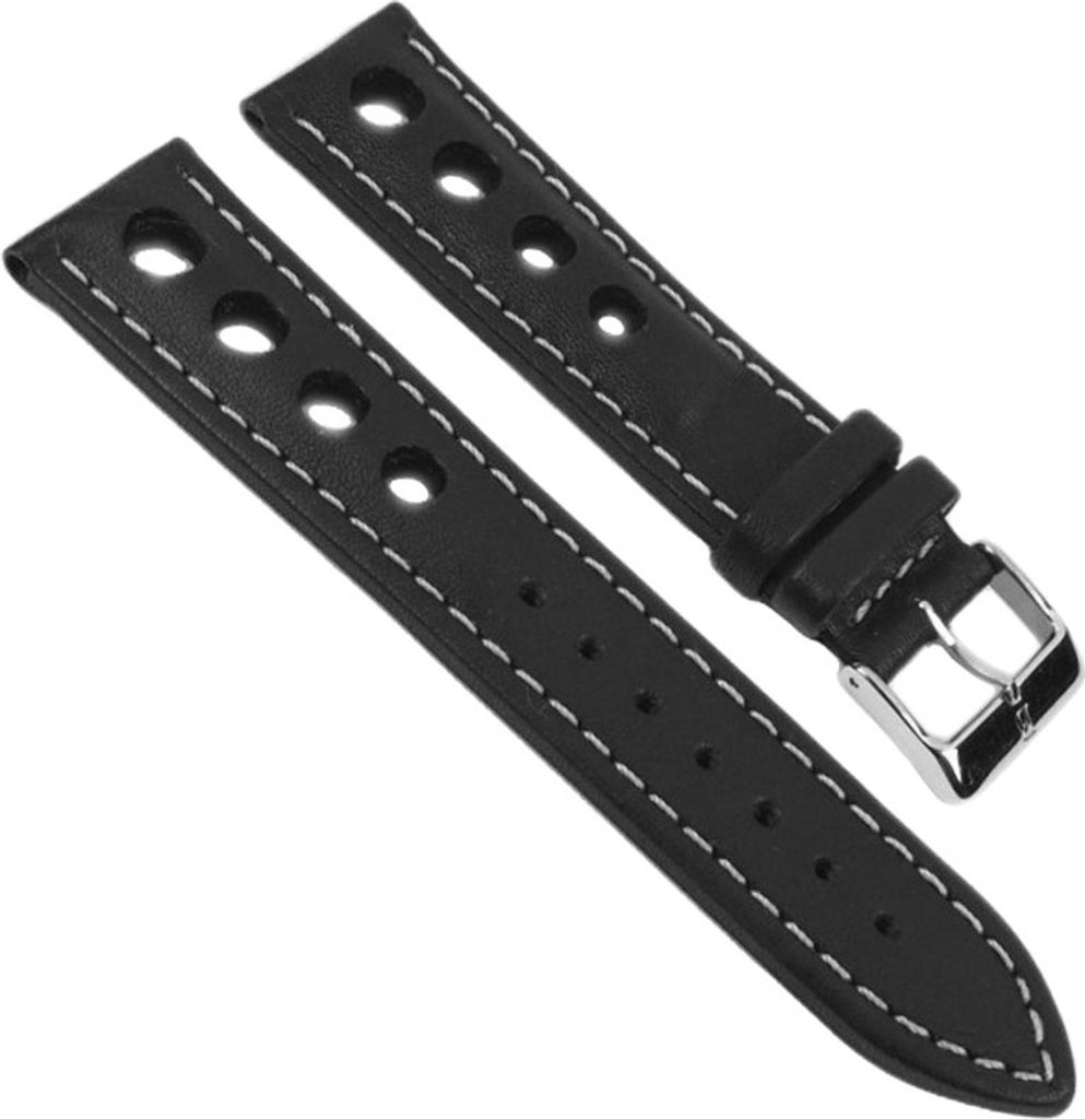 Ersatzband Uhrenarmband Leder Racing schwarz 20mm 17670S