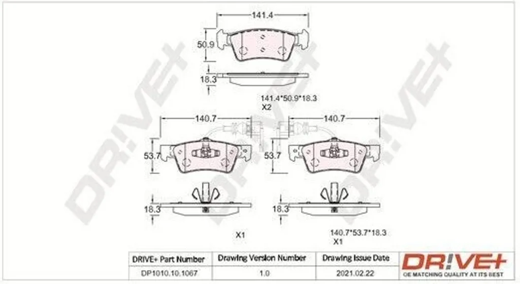 Kit Freinage Arrière Dr!ve+ pour Volkswagen Transporter T5 & Touareg (7L)