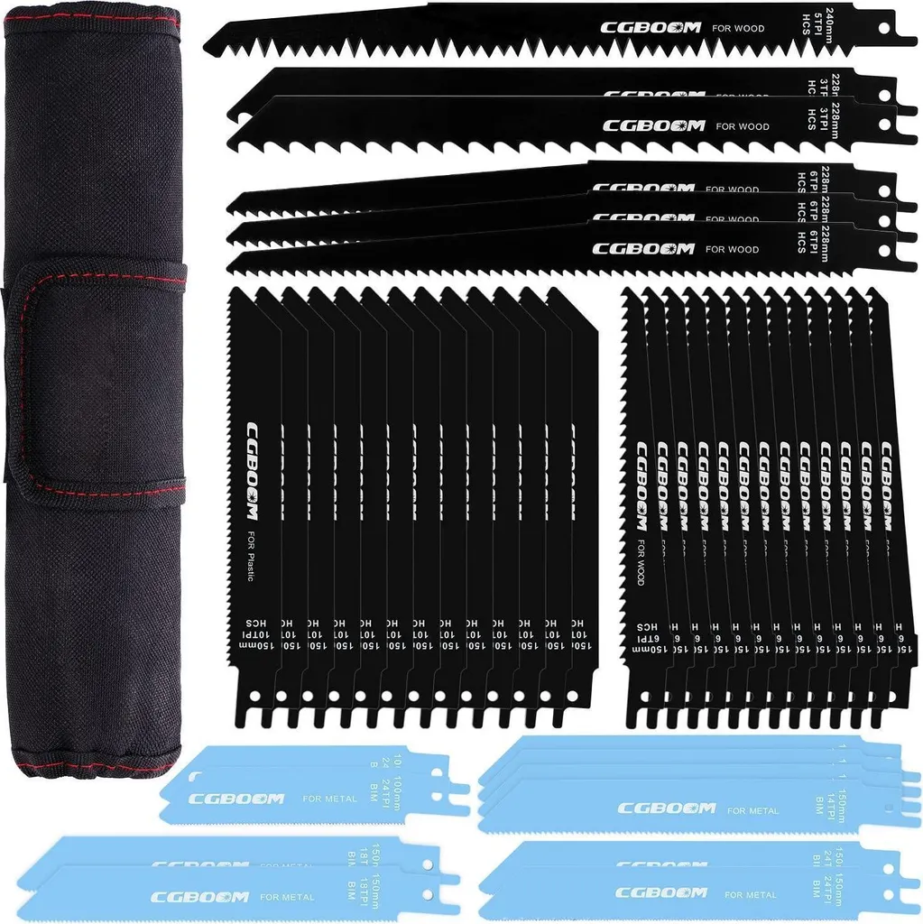 Lames de scie sabre pour travaux de démolition bois et métal, 42 unités