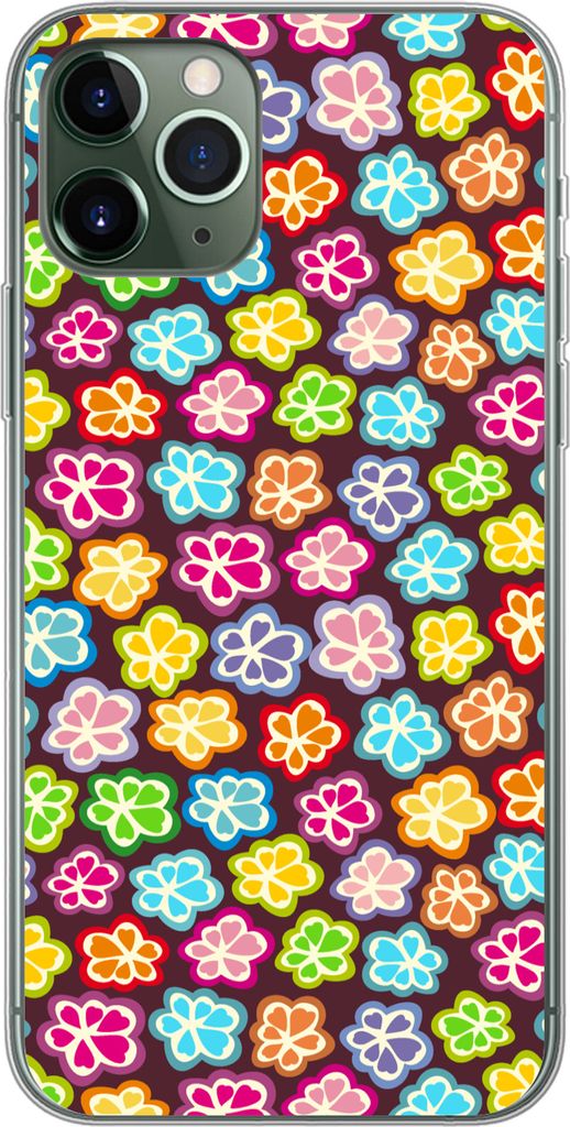 MuchoWow Handyhülle Schutzhülle Hülle für Telefoonhoesje iPhone 11 Pro Mädchen - Blume - Schnittmuster - Mädchen - Kinder - Kinder Silikon ...