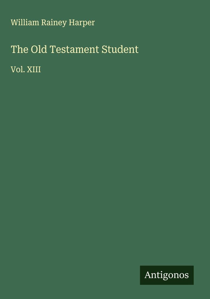 Der Student des Alten Testaments