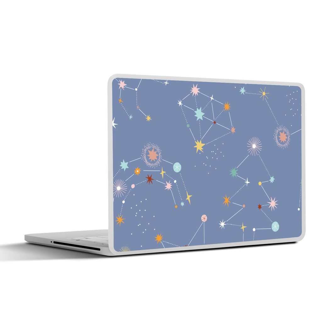 MuchoWow Laptop Aufkleber Sticker Cover Kinder - Sterne - Flieder 25x18 cm - Laptop-Deko