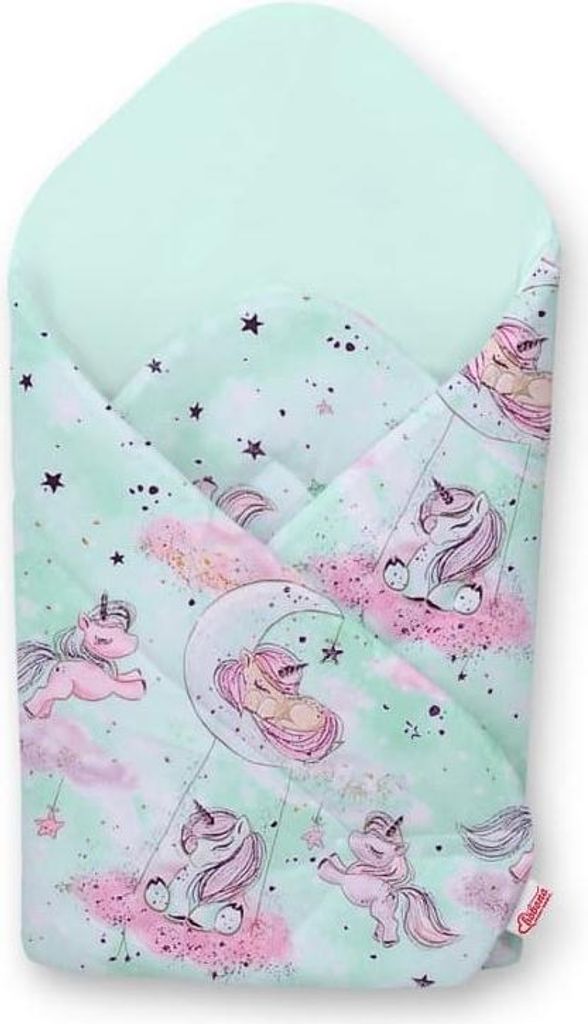 Babynest, Babynestje, mit Verstärkung – bequem und sicher – 100 % Baumwolle – Einhorn-Mint