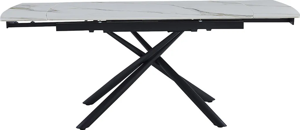 CasaDolce GAVILA Table à manger extensible 140-200cm Blanc Effet Marbre - 3