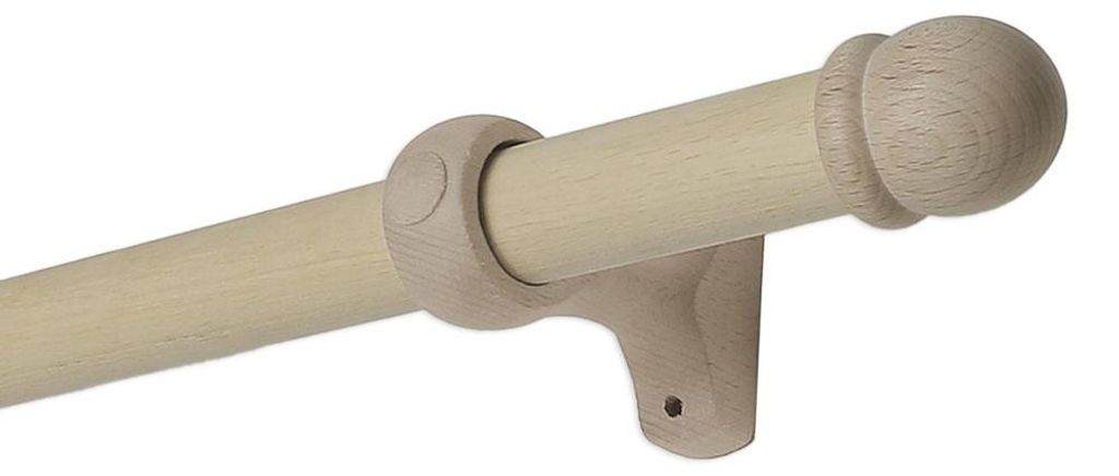 Kit de tringle à rideau Alma Diam.28 mm naturel 180 cm Image du produit 