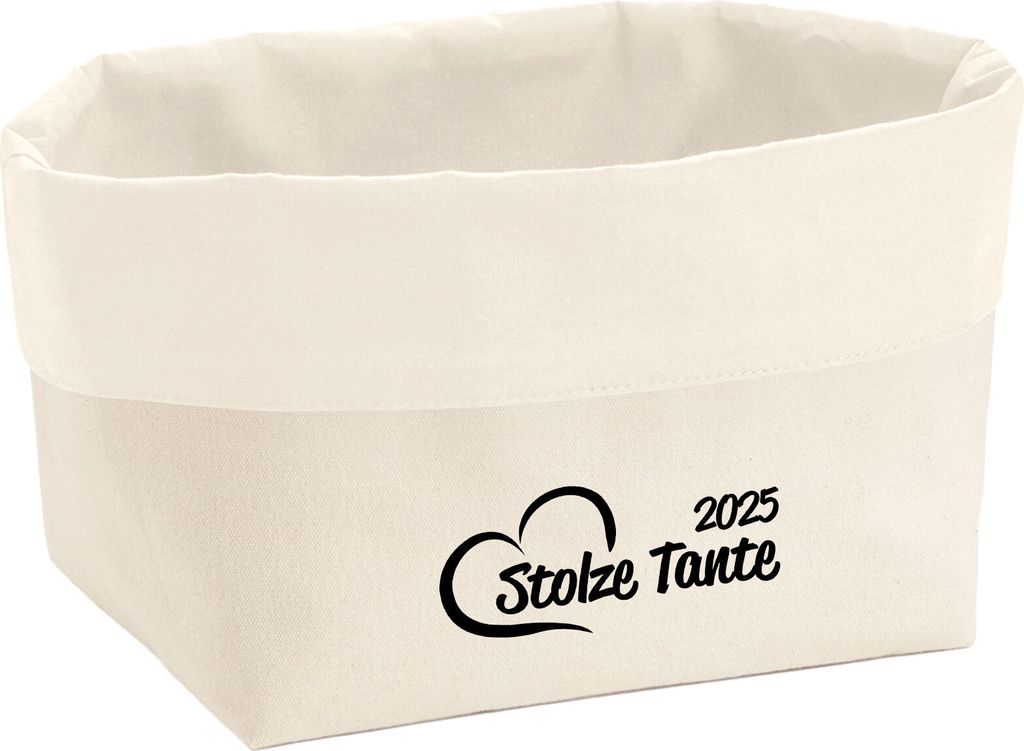 Huuraa Organizer Stolze Tante 2025 Herz 3 Liter Medium Canvas Baumwolle Utensilo Geschenkidee