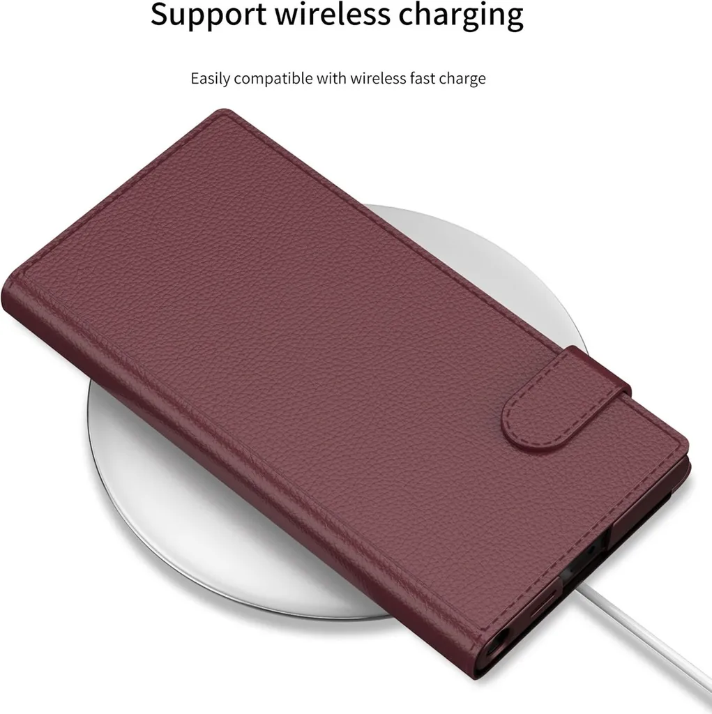 Cover Portafoglio Samsung S25 Ultra MagSafe GKK - TPU e Pelle Nera - 7