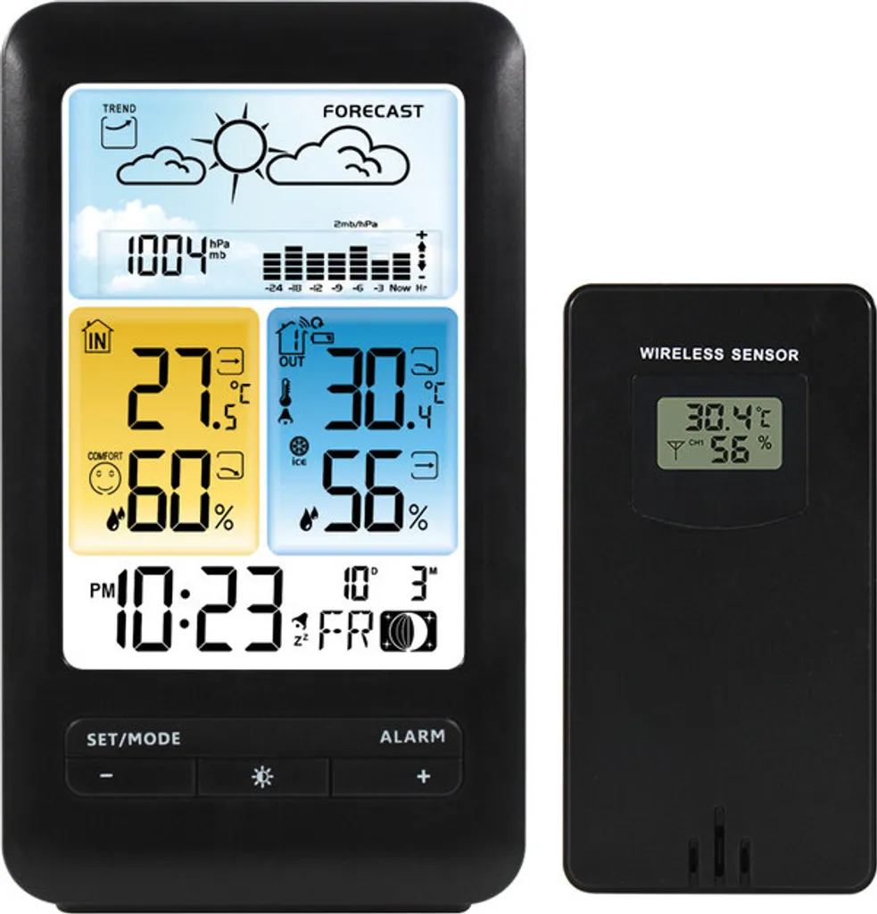 Station météo radio avec thermomètre hygromètre et prévisions précises