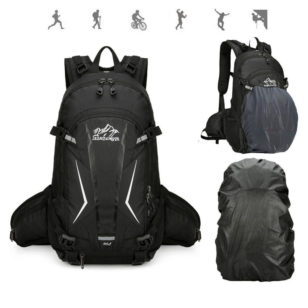 KUGI Radrucksack Fahrradrucksäcke Sportrucksäcke Wander-Rucksack wasserdichter,30L,Mit wasserdichter Regenhülle,Rucksacktaschen