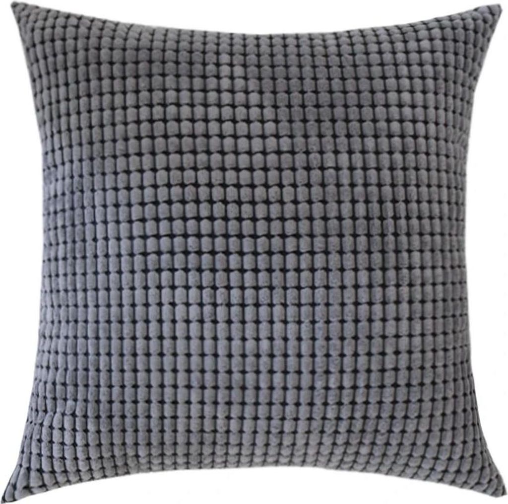 Dekorativer Kissenbezug aus Jacquard – Dunkelgrau, eleganter Zierkissenbezug für Sofa und Bett