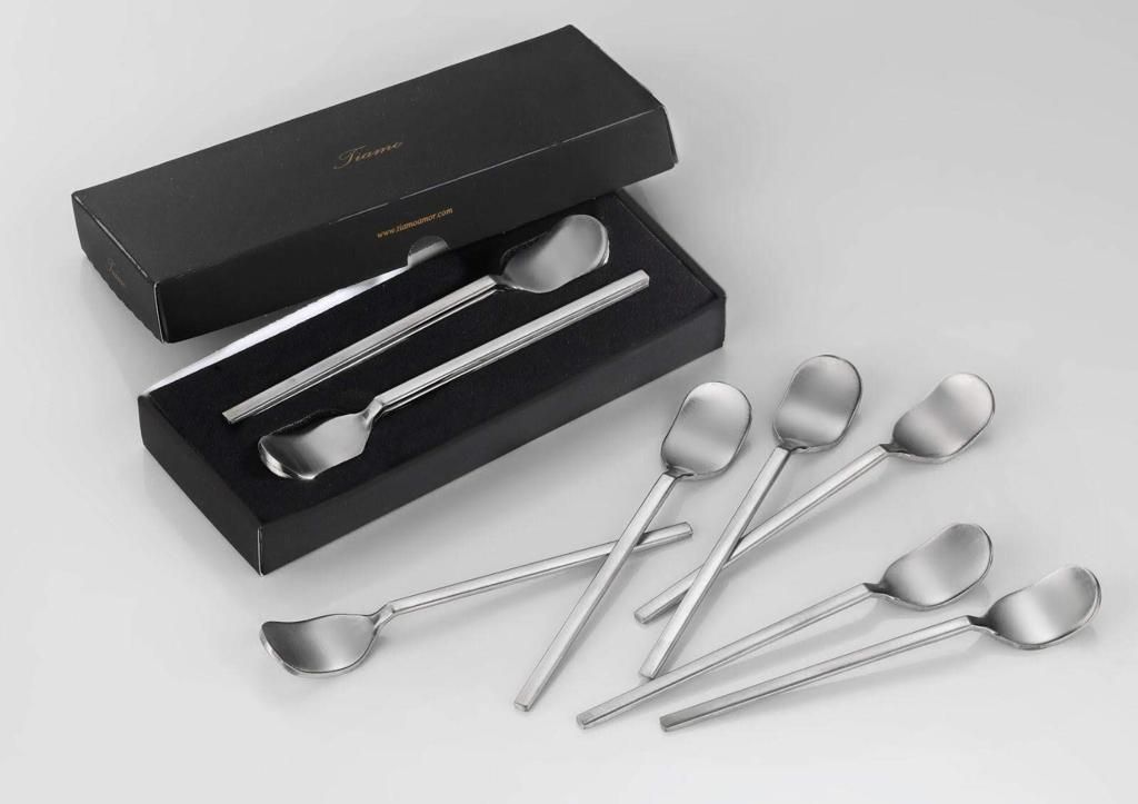 Tiamo Teelöffel, Kaffeelöffeln Silber glänzend 6er Set , Silber