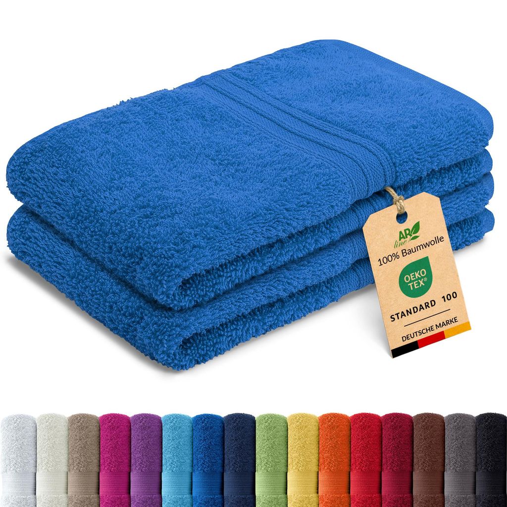 2er-Set ARIZONA Handtuch-Serie von AR Line – 100% Baumwolle, 500 g/m², 2er-Set Gästetücher 30x50 cm, Farbe: Royalblau