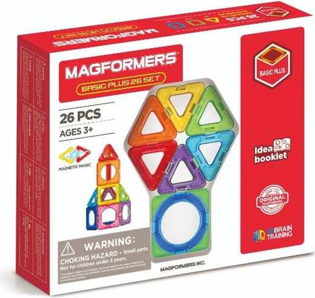 Magformers Basic Set Plus 26 pcs : Construisez en 3D avec aimants rotatifs