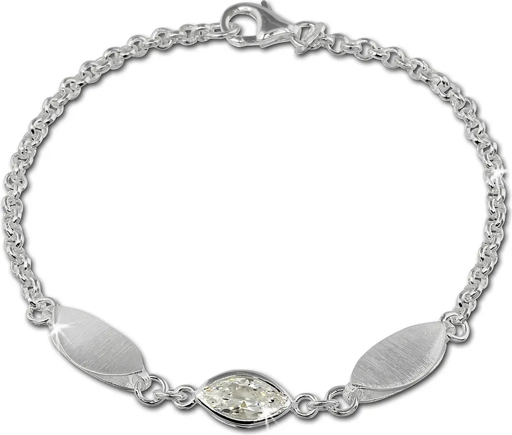 Bracelet femme SilberDream feuille argent 925 scintillant 19cm SDA418W