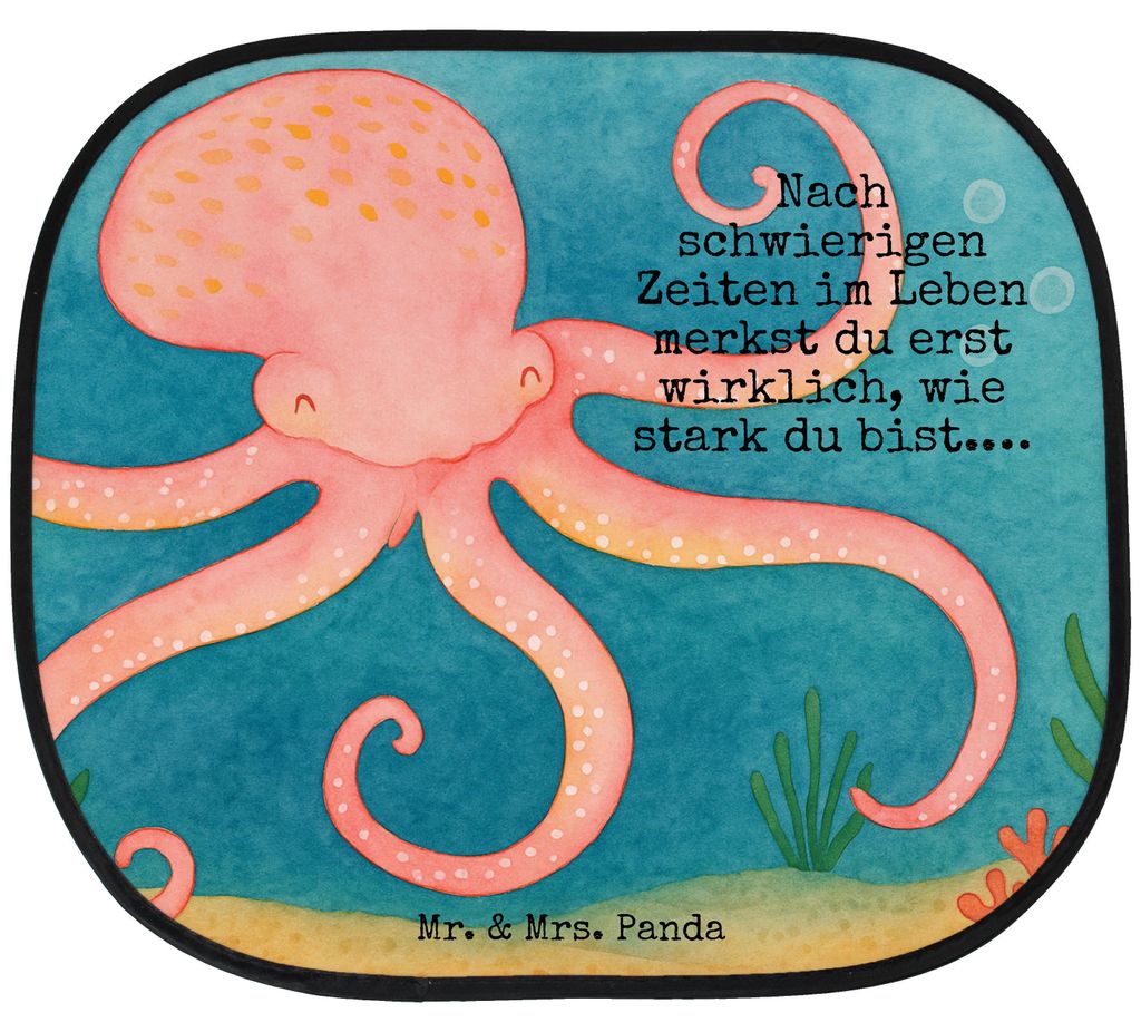 Mr. & Mrs. Panda auto scheibenschutz Tintenfisch Design - Weiß - Geschenk, Sonnenschutz für Autoscheiben, Meerestier, Fürs, Meer, Wasser, Lustig...