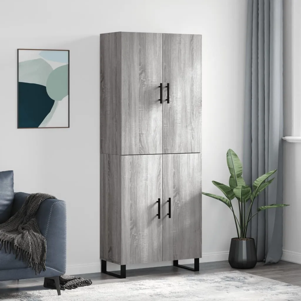 vidaXL Credenza Grigio Sonoma 69,5x34x180 cm Materiale a base di legno