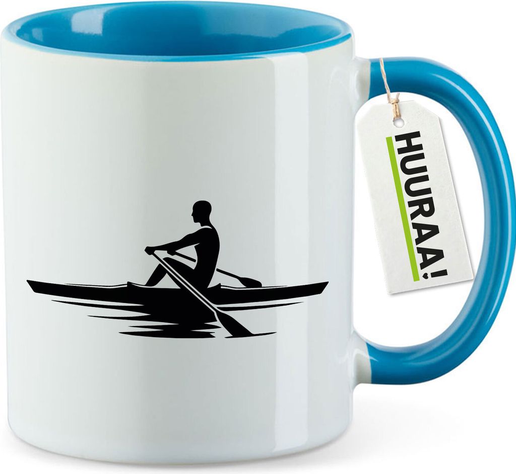 Huuraa Kaffeetasse Rudern Rowing 330ml Blau Keramik Kaffeebecher Geschenkidee