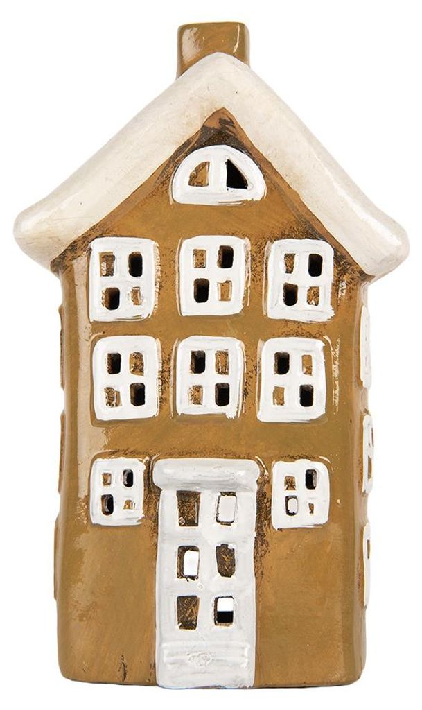 Clayre & Eef Portacandele House 12x8x19 cm in Vetroceramica Immagine del prodotto 