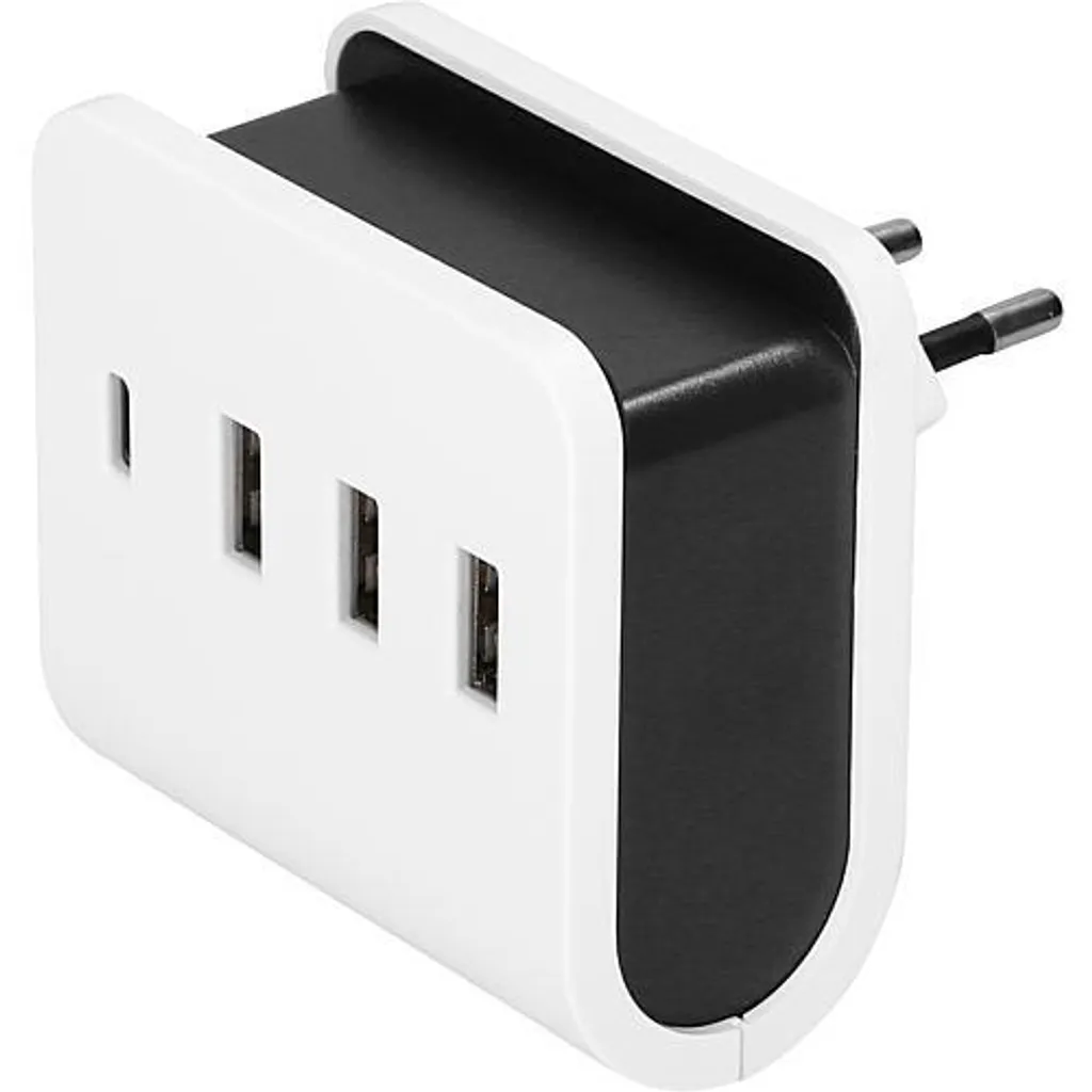 Solution Gain de Place : Chargeur USB 4 en 1 avec USB-C pour Mobile