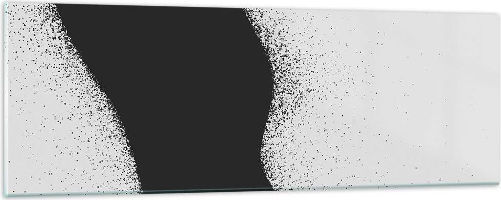 Bilder auf glas - Einteilig - Schwarz Staub Weiß - 90x30cm - Glasbilder - Wandbilder - Bilder - zum Aufhängen bereit - Wanddekoration aus Glas - ...