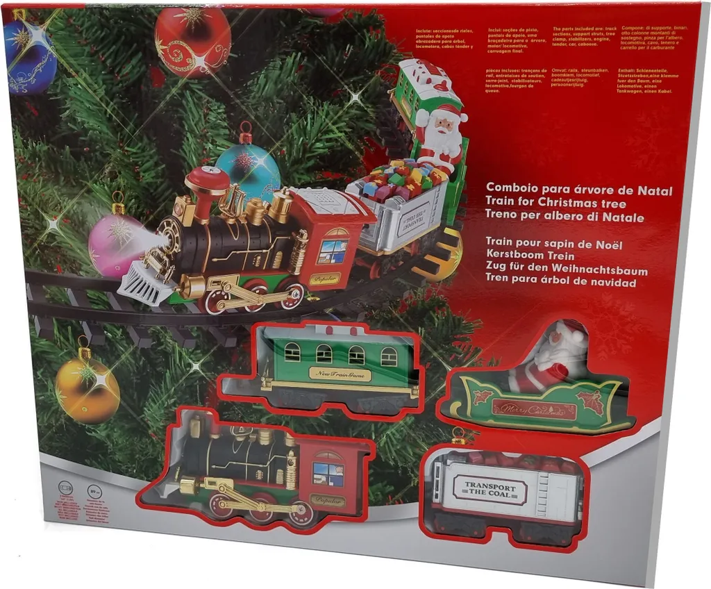 2.05 Train pour le Sapin de Noël - Circuit Ferroviaire Décoratif Rouge - 2
