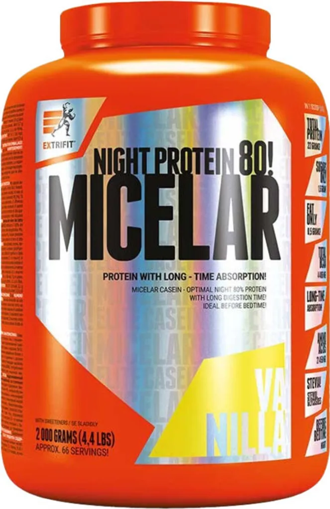 Protéine de Caséine Micellaire 2kg Vanille - Shaker de Nuit Extrifit