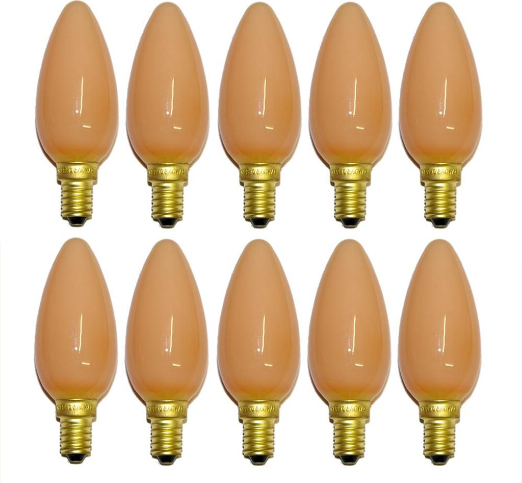 10 x Glühbirne Kerze Softone Flame Terracotta 25W E14 Glühlampe 25 Watt Glühbirnen Glühlampen