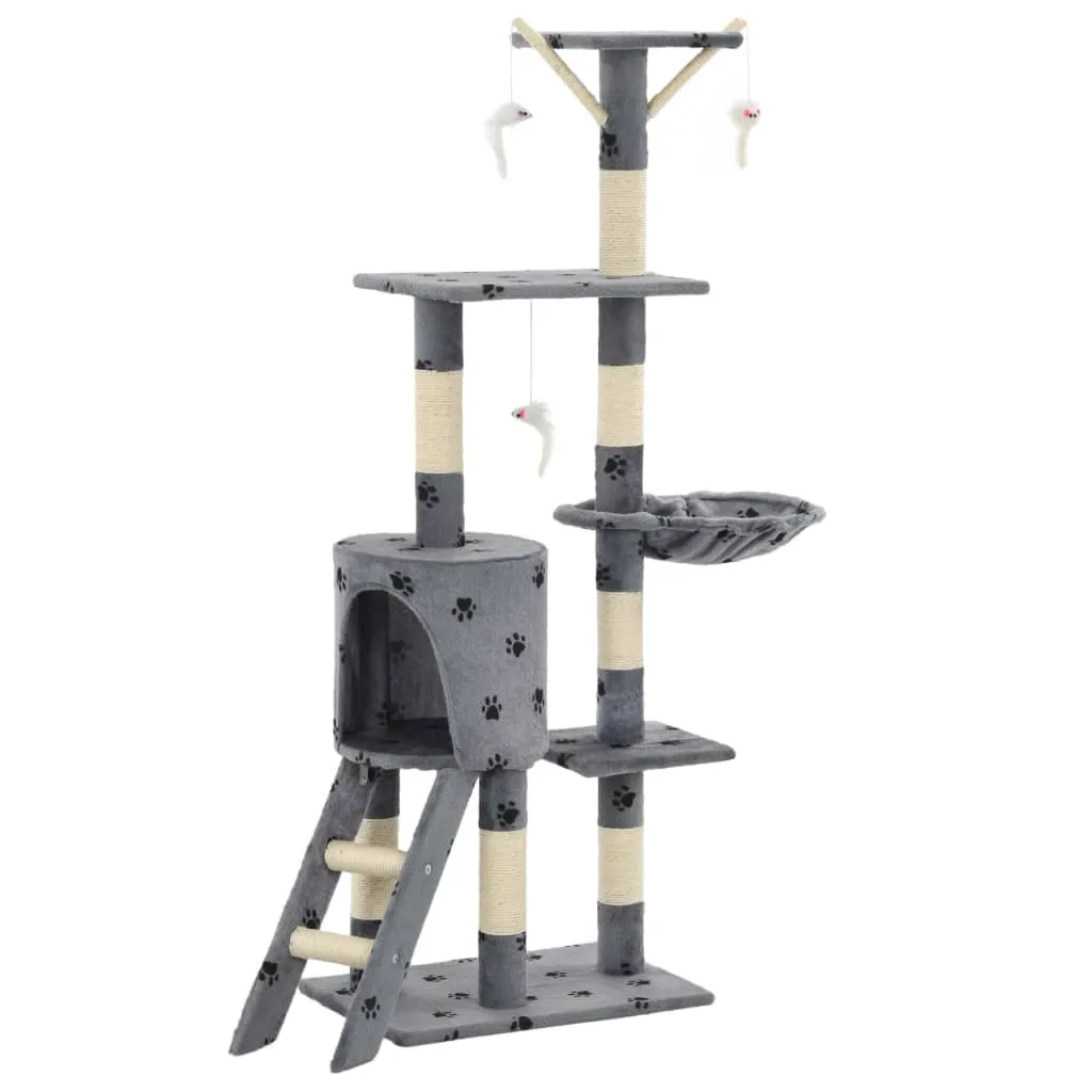 vidaXL Tiragraffi per Gatti Sisal 138 cm Grigio - Palestra Felina